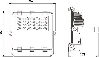 Proiettore Serie FLE 50W - Disegno tecnico